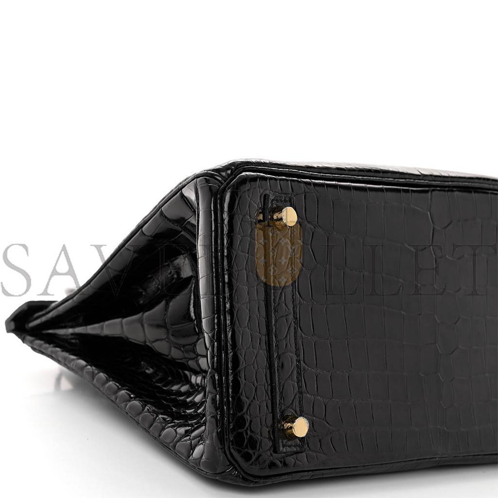 HERMES MASTER NOIR BLACK GHW NILOTICUS CROCODILE BIRKIN 30 HANDBAG (30*22*16cm)